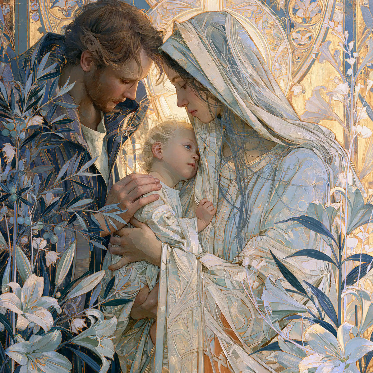 The Holy Family - Sacred Art Nouveau · Square n° 1