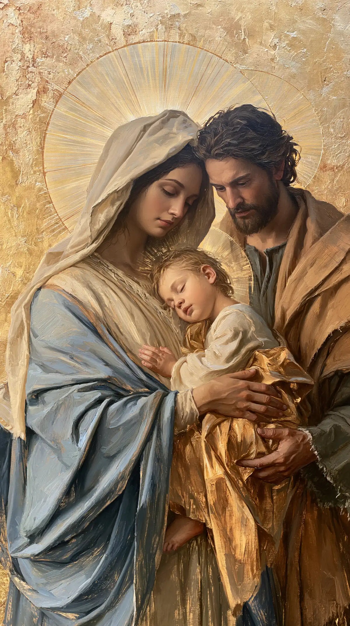 The Holy Family — Gold Draped Around Childhood