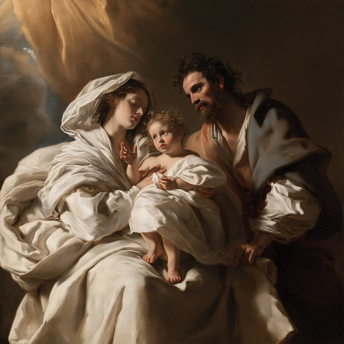 The Holy Family — The Cradle in the Sweep of White