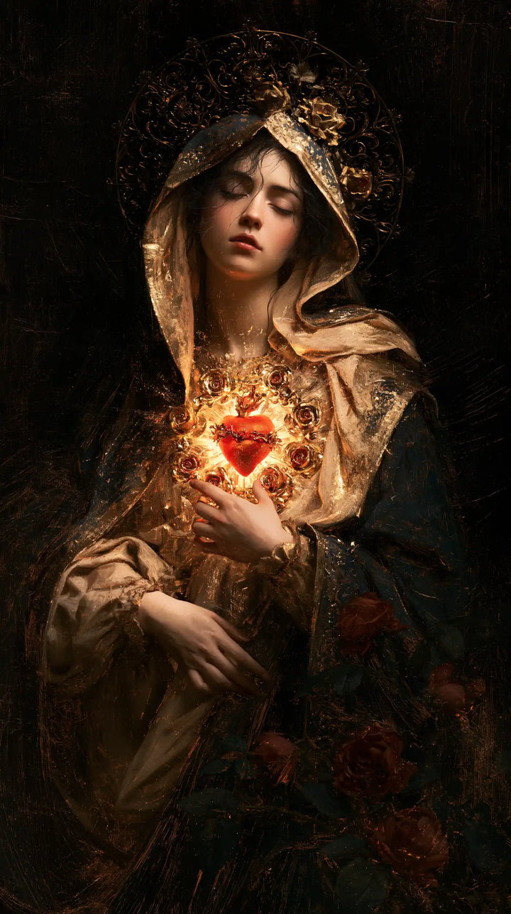 Immaculate Heart of Mary - Black and Gold · Portrait n° 2