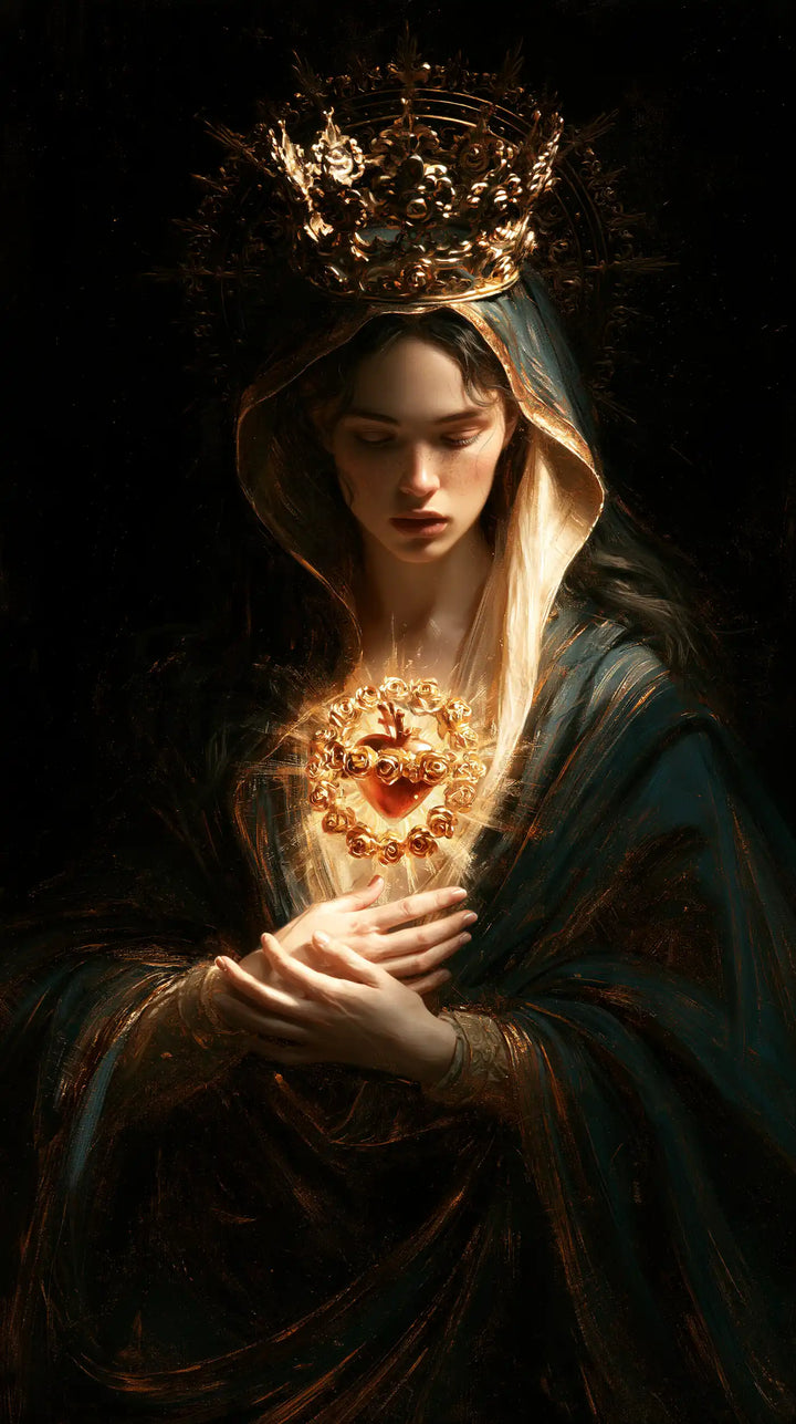 Immaculate Heart of Mary - Black and Gold · Portrait n° 4