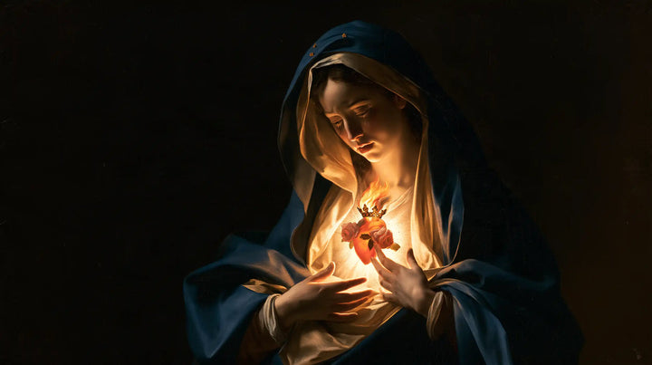 The Immaculate Heart of Mary — The Heart Between the Veil’s Blue and Gold