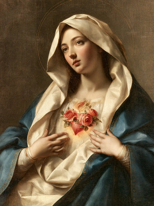 the Immaculate Heart of Mary in Florentine Renaissance style in Florentine Renaissance style, portrait Christian artwork no. 15