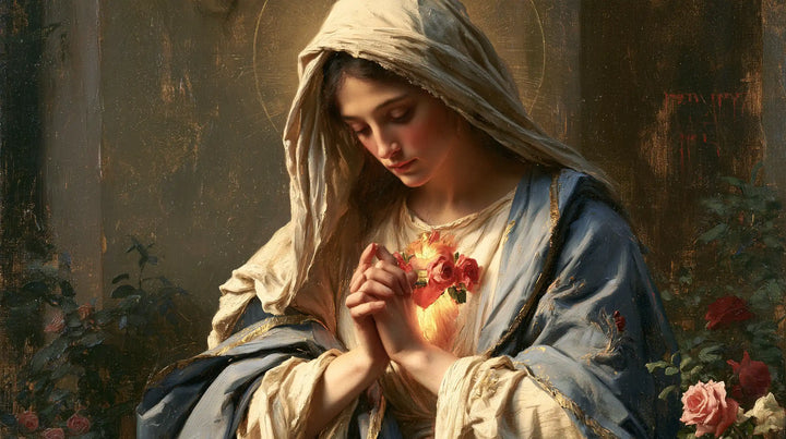 The Immaculate Heart of Mary — Prayer Beside the Pale Roses