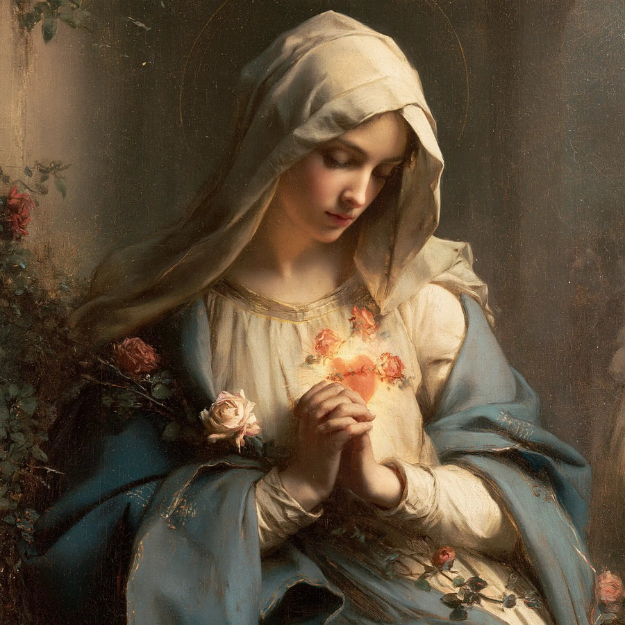 Immaculate Heart of Mary - Mary in Prayer with the Immaculate Heart · Square n° 7