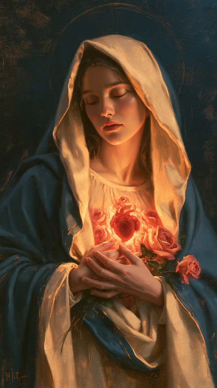 The Immaculate Heart of Mary — The Red Heart Above Cupped Hands