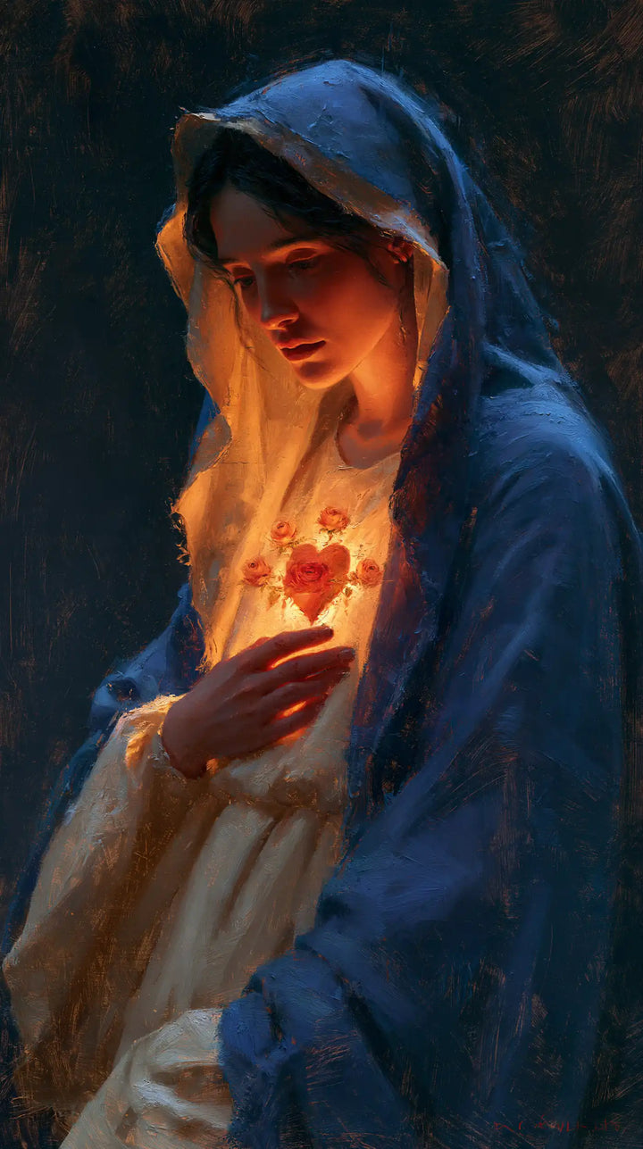 Immaculate Heart of Mary - Midnight Blue Chiaroscuro · Portrait n° 8