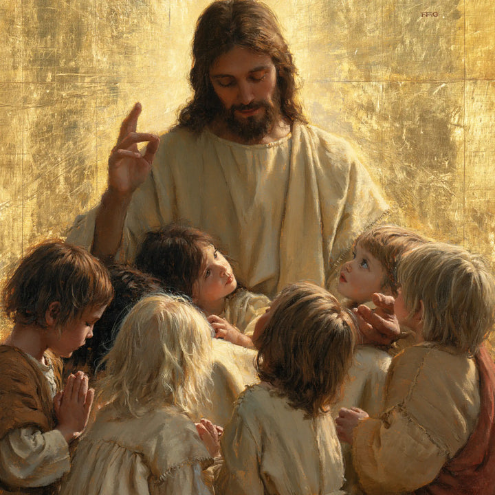 Jesus and the Children - Sacred Gold · Square n° 3