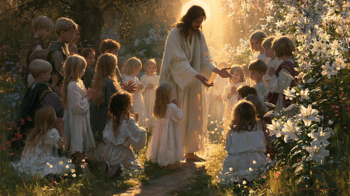 Jesus and the Children — The Lily-Lined Path