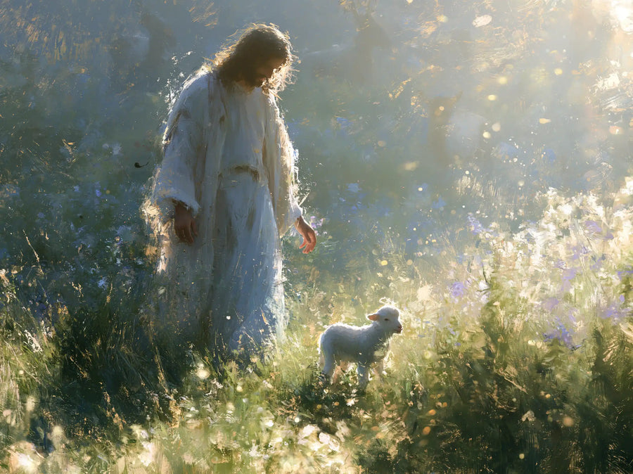 Jesus and the Lamb - Impressionist · Landscape n° 2