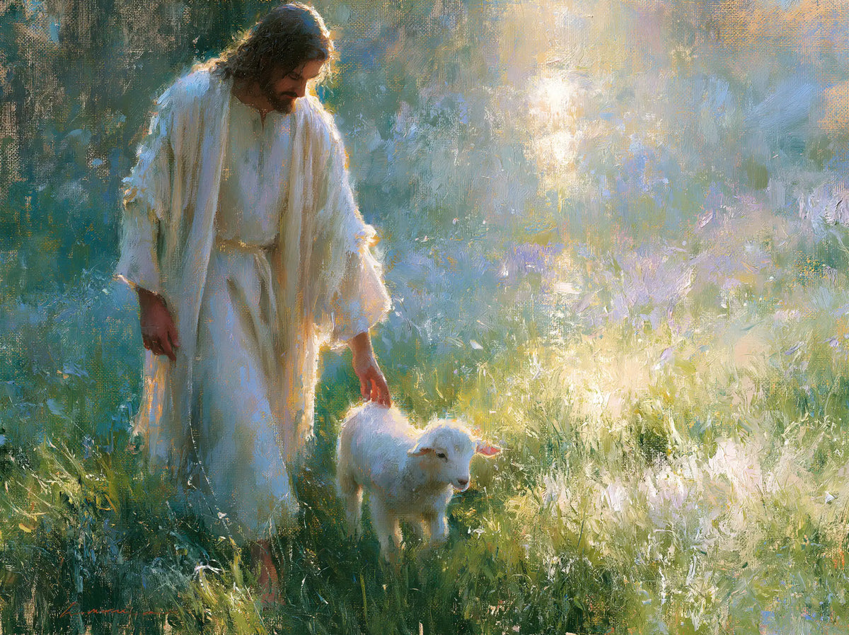 Jesus and the Lamb — The Hand in the Golden Breeze