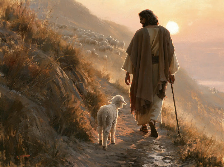 Jesus and the Lamb - Jesus Guiding the Lamb · Landscape n° 7