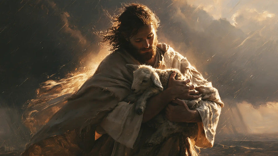 Jesus and the Lamb - Jesus Protecting the Lamb · Landscape n° 14