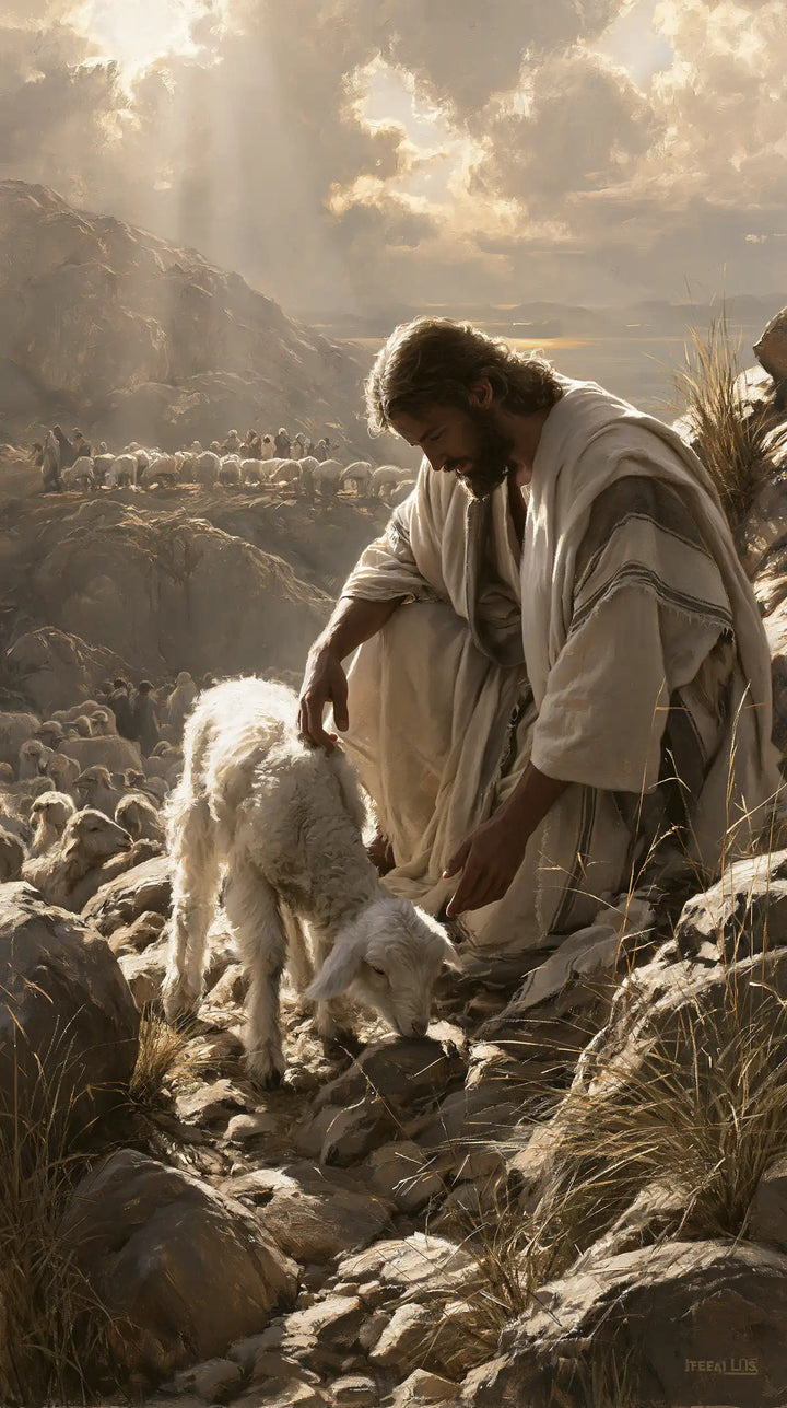 Jesus and the Lamb - The Lost Lamb Found · Portrait n° 4