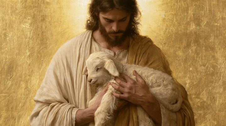 Jesus and the Lamb - Sacred Gold · Landscape n° 13