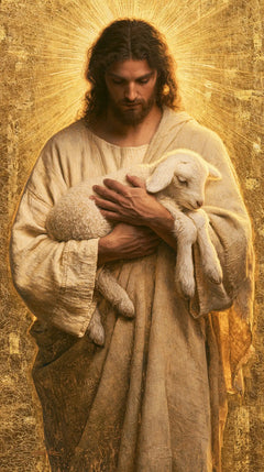 Jesus and the Lamb — Innocence in the Long Golden Robe