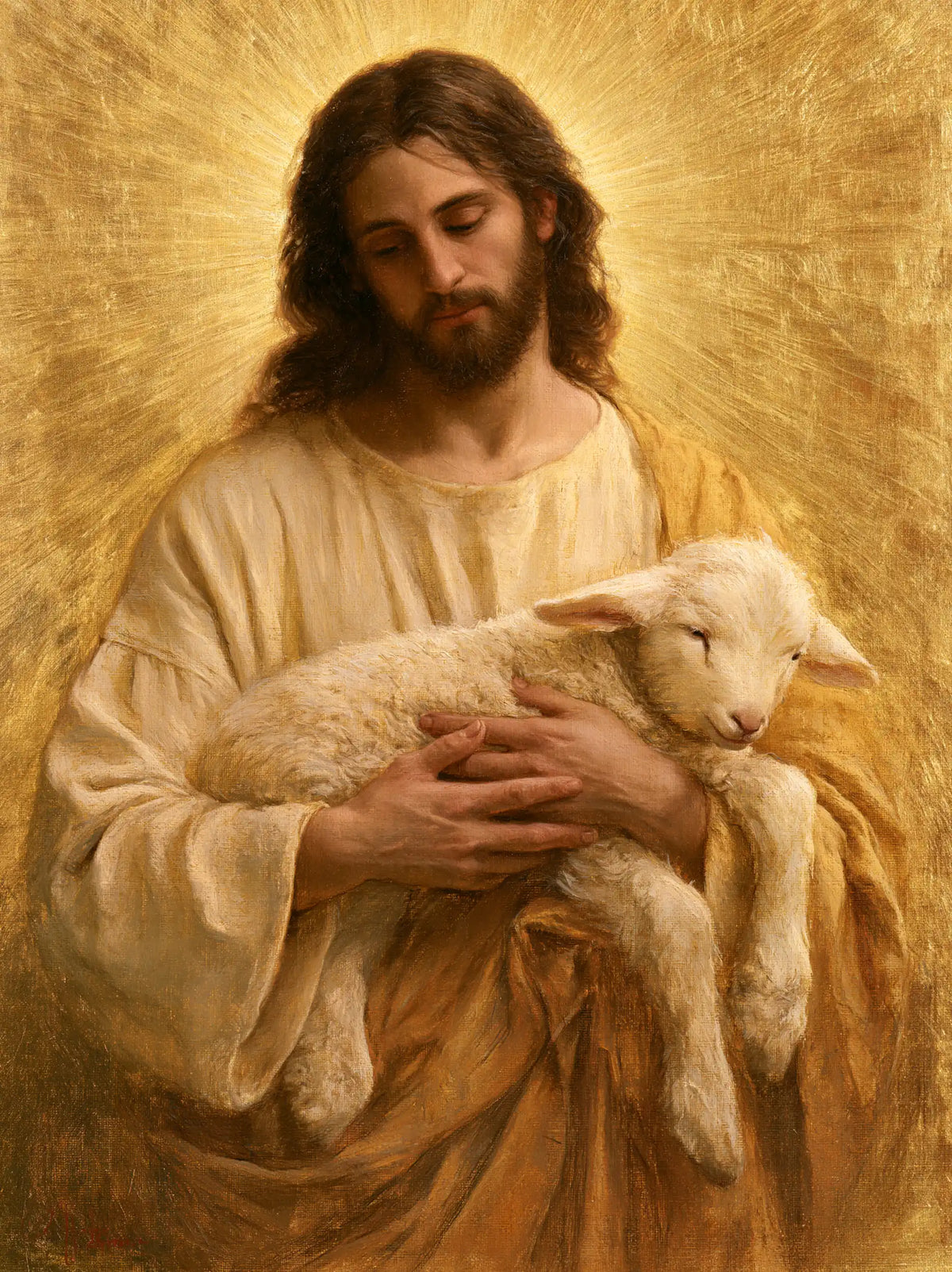 Jesus and the Lamb — The Cradle in the Sun’s Drapery