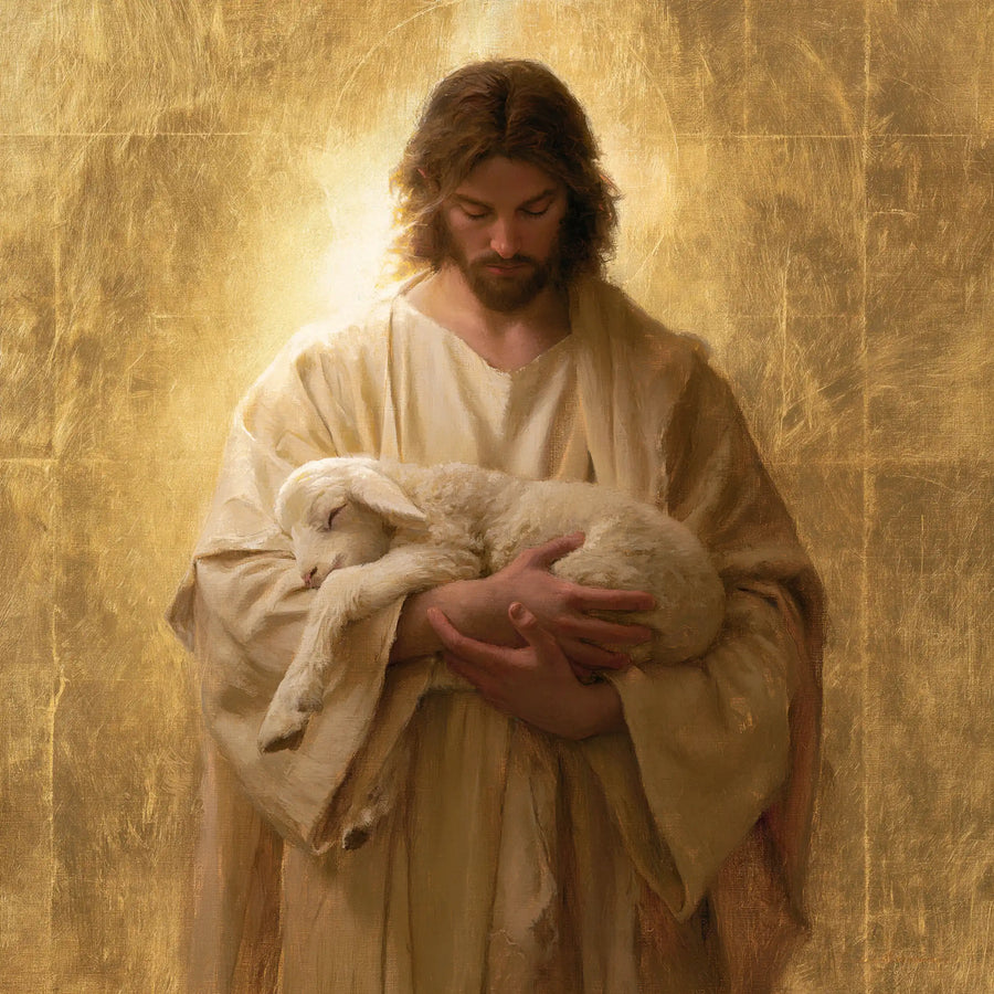 Jesus and the Lamb - Sacred Gold · Square n° 4