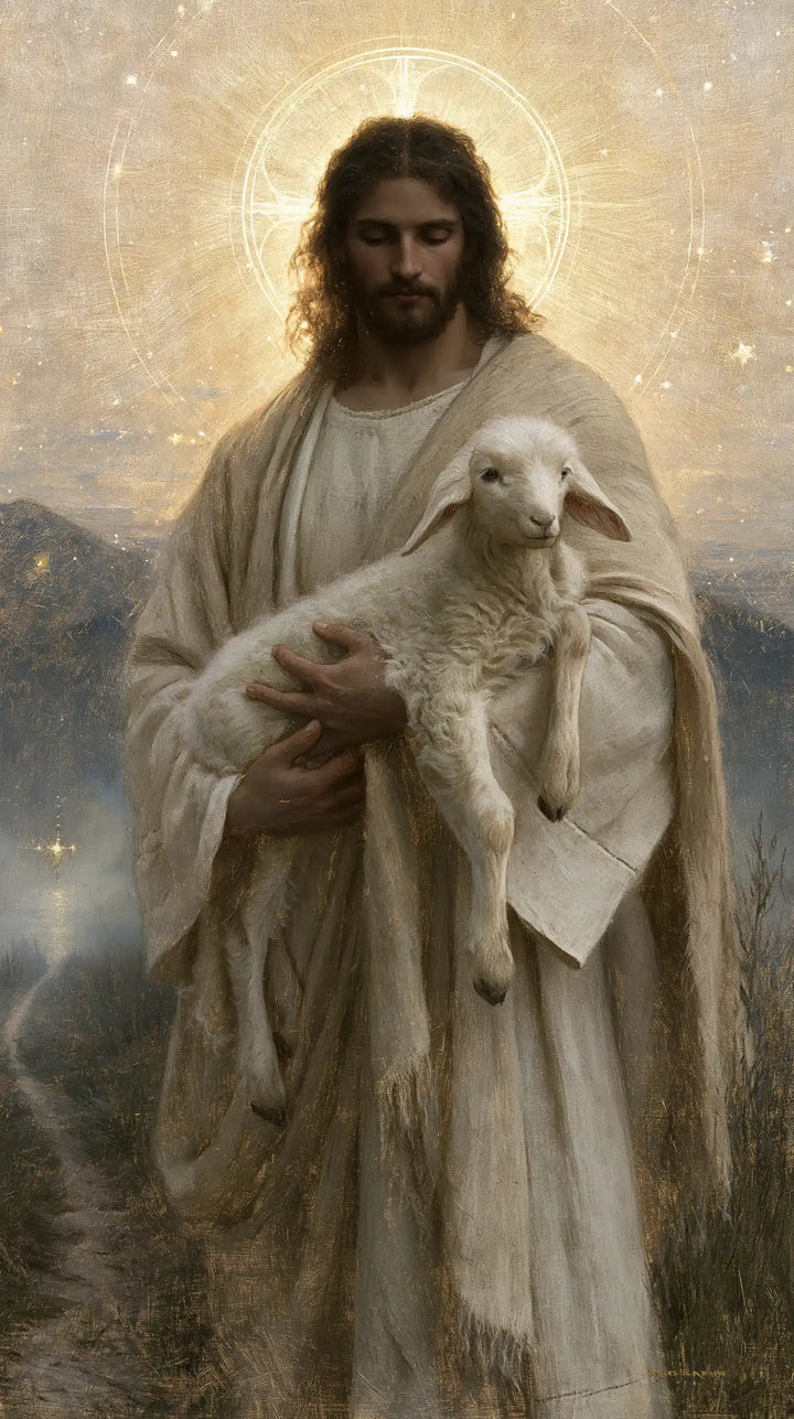 Jesus and the Lamb - Symbolist · Portrait n° 6