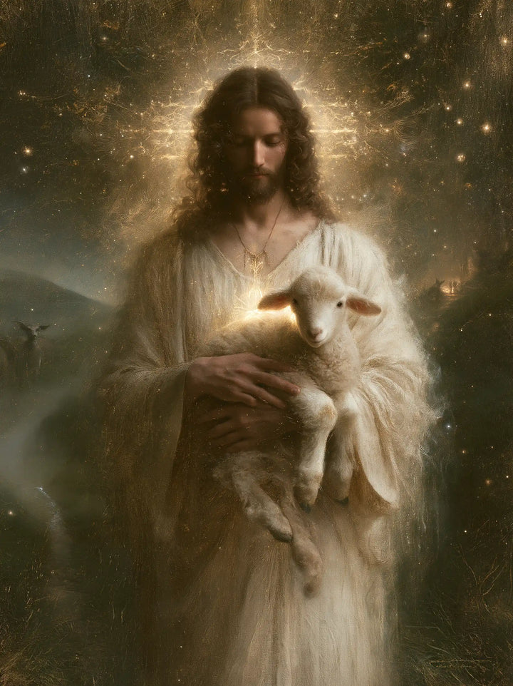 Jesus and the Lamb - Symbolist · Portrait n° 14