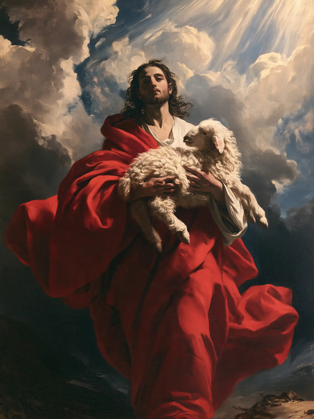Jesus and the Lamb — The Offering in the Great Scarlet Drapery