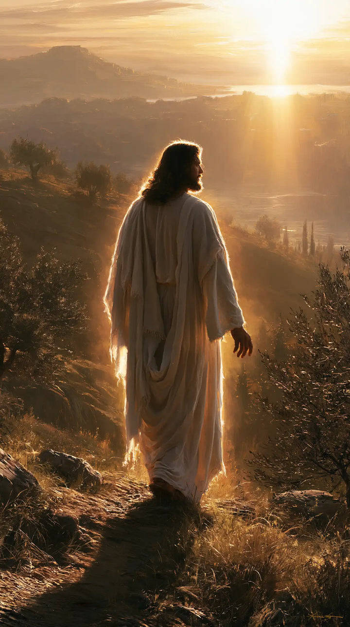 Jesus at Sunset — The Path of Long Shadows