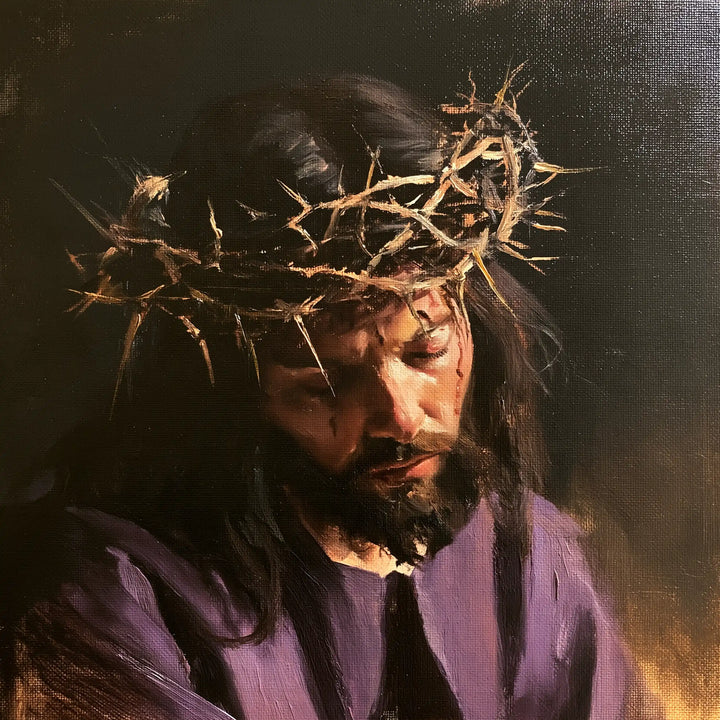 Jesus Crowned with Thorns — The Inclined Brow in Matte Violet