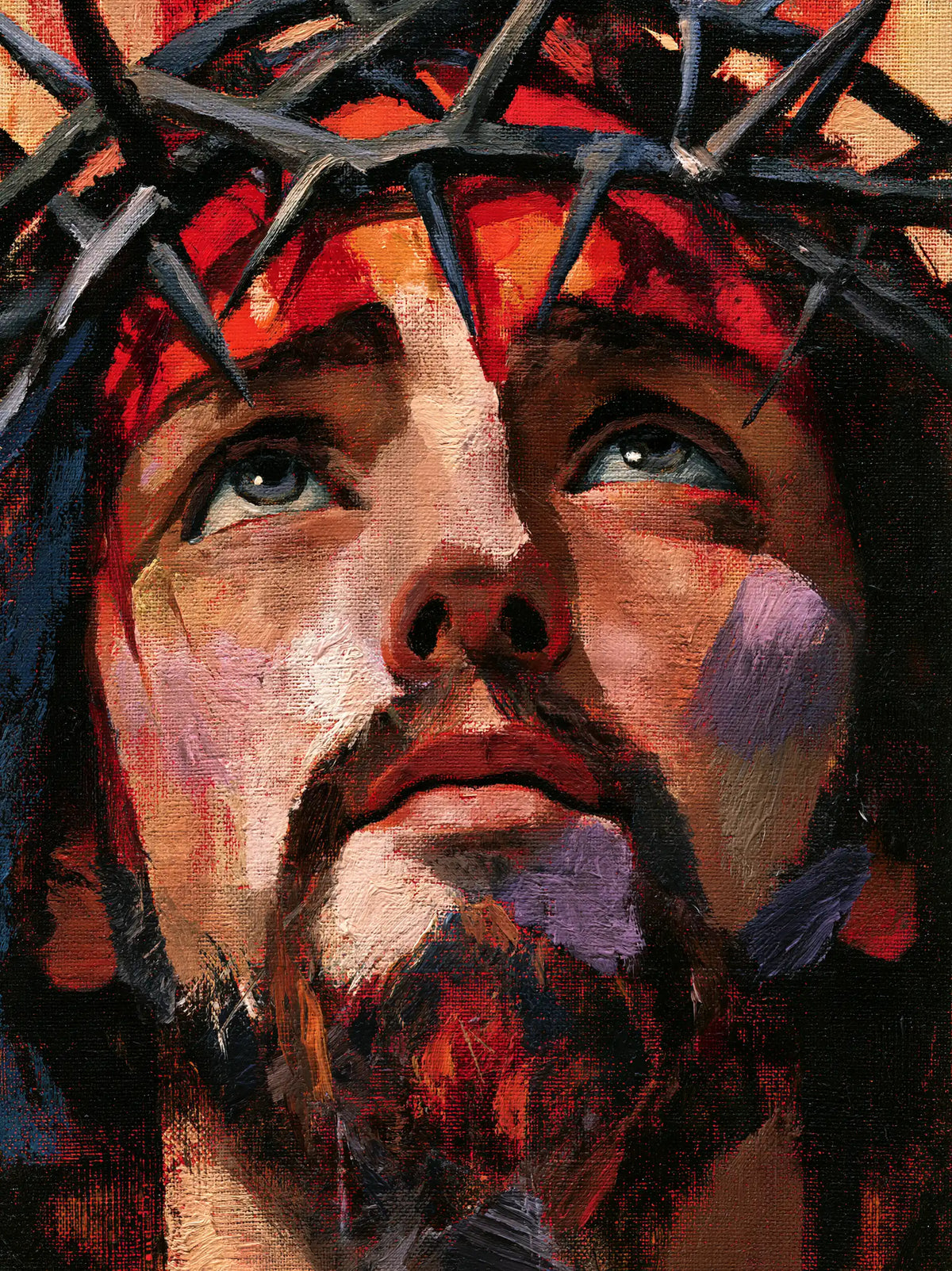 Jesus Crowned with Thorns — Heaven Sought in Broken Colors