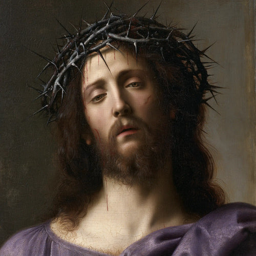Jesus crowned with thorns in Florentine Renaissance style in Florentine Renaissance style, square Christian artwork no. 6