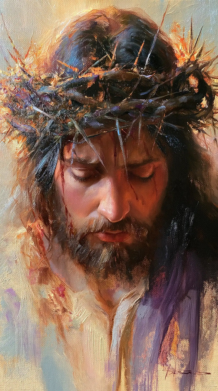 Jesus Crowned with Thorns — The Bowed Brow above Ivory