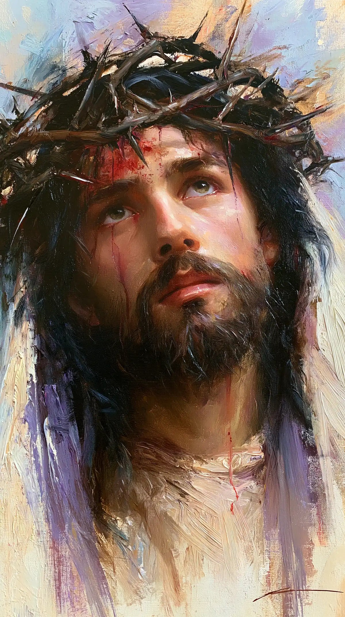 Jesus Crowned with Thorns — The Face above Diffuse White