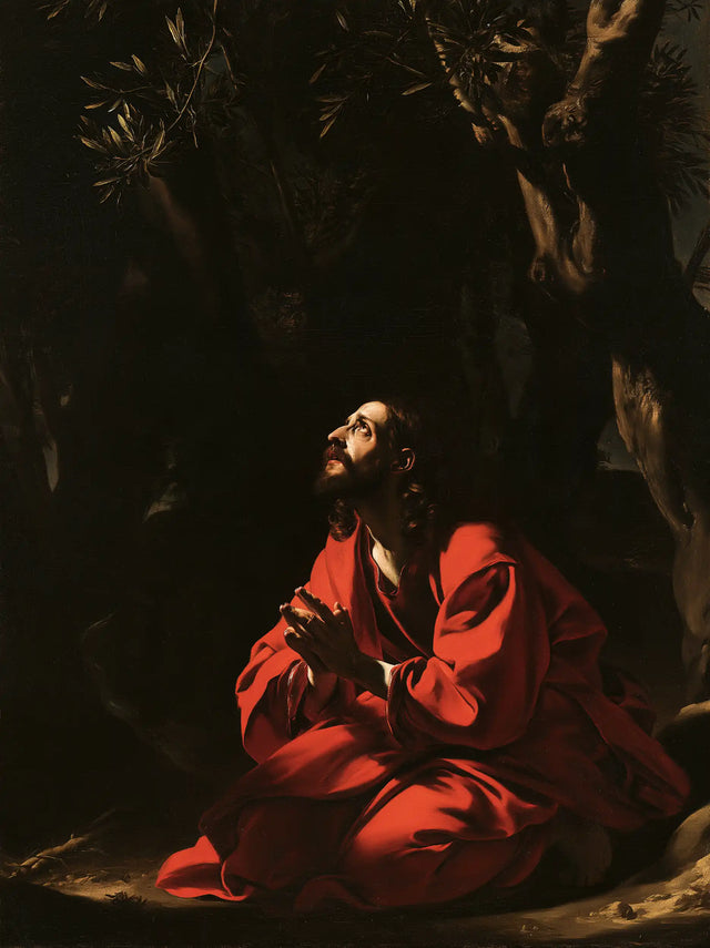 Jesus in Gethsemane — The Red Flame at the Trees’ Feet