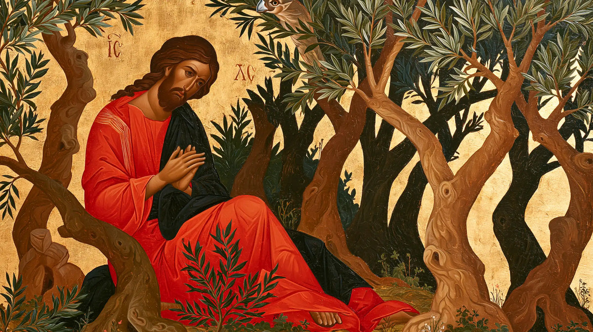 Jesus in Gethsemane - Contemporary Byzantine · Landscape n° 11