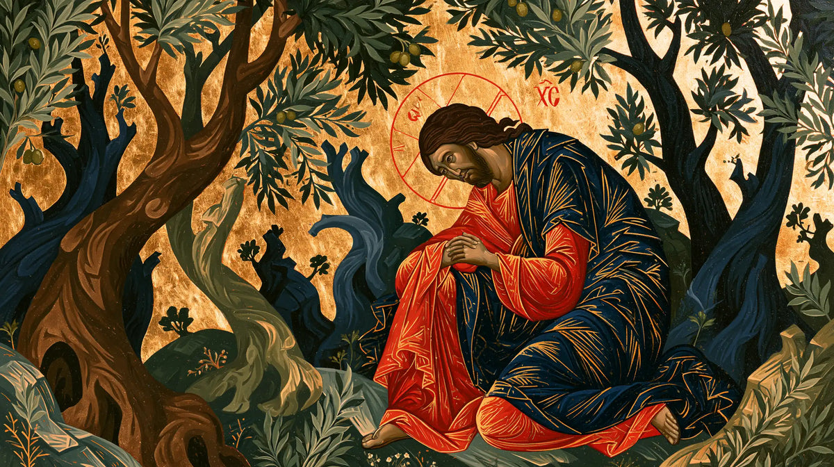 Jesus in Gethsemane - Contemporary Byzantine · Landscape n° 15