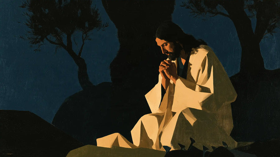 Jesus in Gethsemane — Prayer in Folds of Light