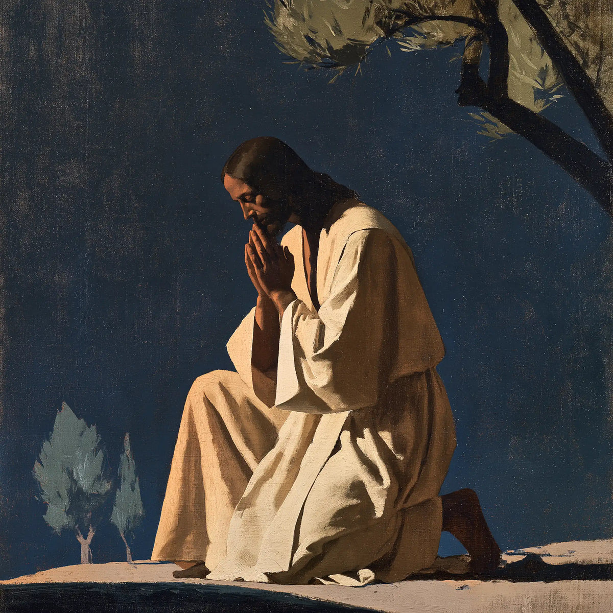 Jesus in Gethsemane - Contemporary Minimalism · Square n° 3