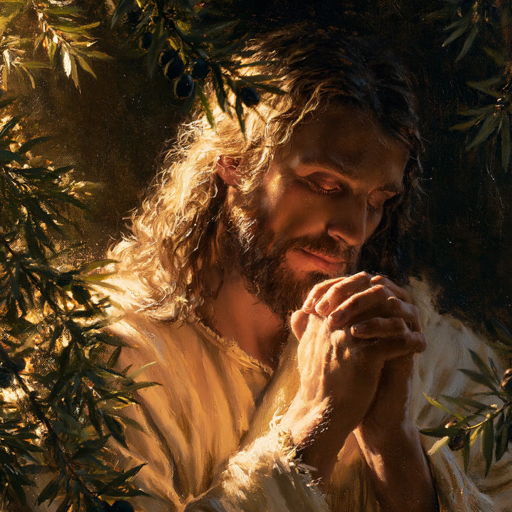 Jesus in Gethsemane - Devotional Portrait of Jesus in Gethsemane · Square n° 6