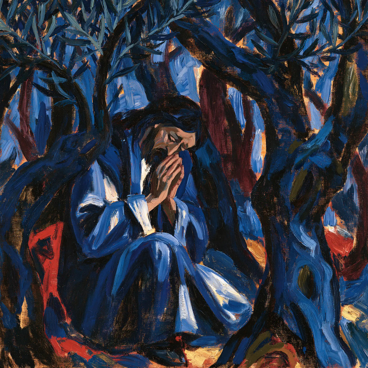 Jesus in Gethsemane — Prayer in Cobalt’s Embrace