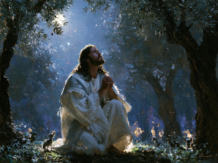 Jesus in Gethsemane — The Gaze toward the Rain of Light