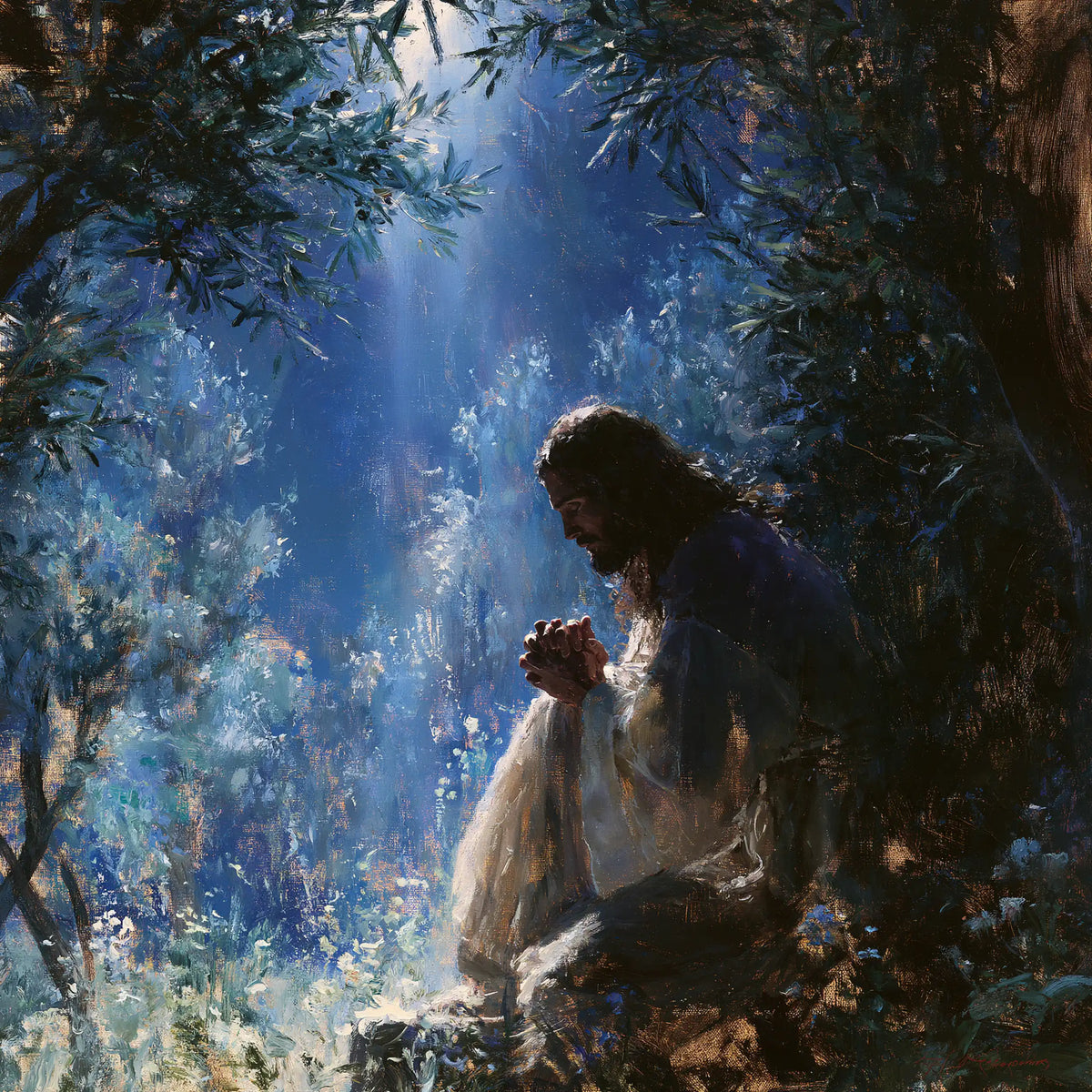 Jesus in Gethsemane - Impressionist · Square n° 2