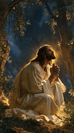 Jesus in Gethsemane — The Golden Ray upon White Shoulders
