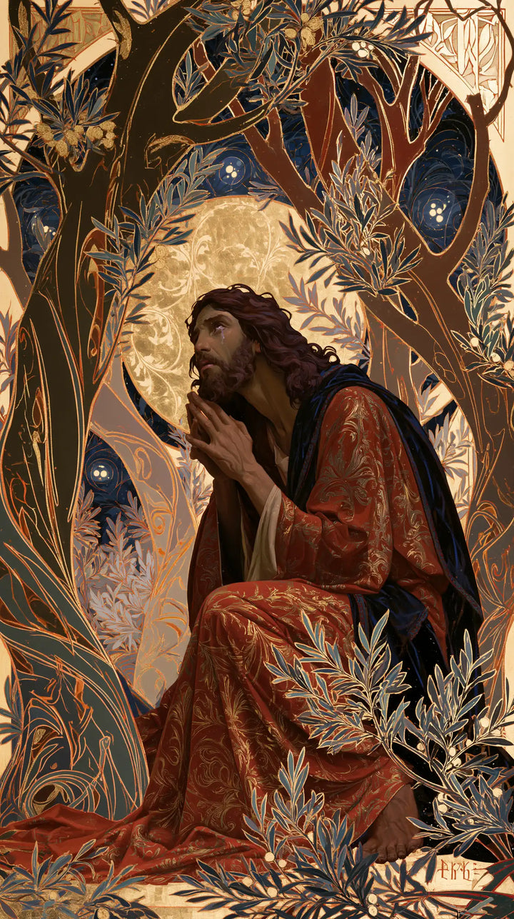Jesus in Gethsemane - Sacred Art Nouveau · Portrait n° 2