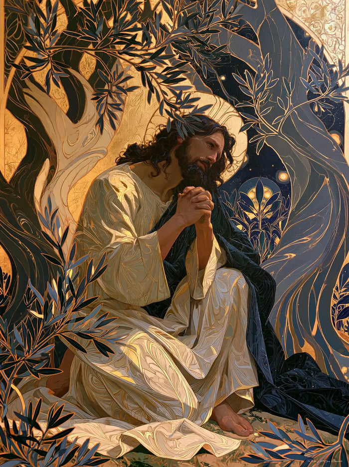 Jesus in Gethsemane - Sacred Art Nouveau · Portrait n° 10