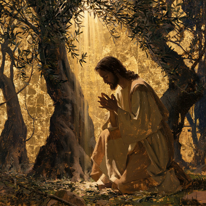 Jesus in Gethsemane - Sacred Gold · Square n° 4