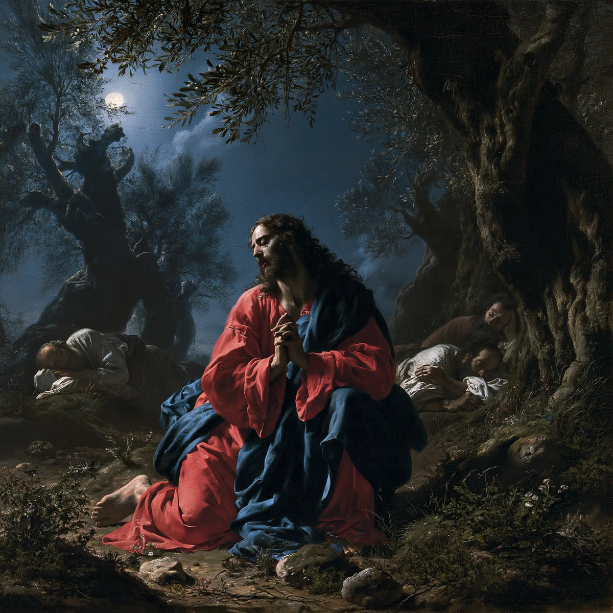Jesus in Gethsemane - Jesus and the Sleeping Apostles · Square n° 4