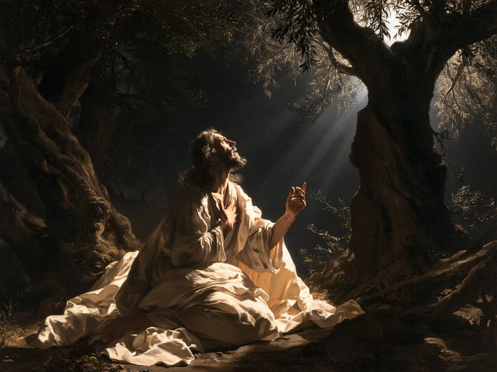 Jesus in Gethsemane — The Open Hand toward the Heavenly Ray