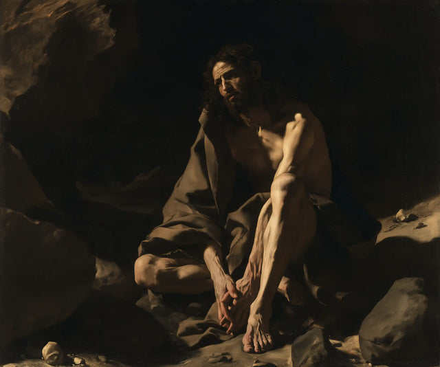 Jesus in the Desert - Caravaggio Tenebrism · Landscape n° 3