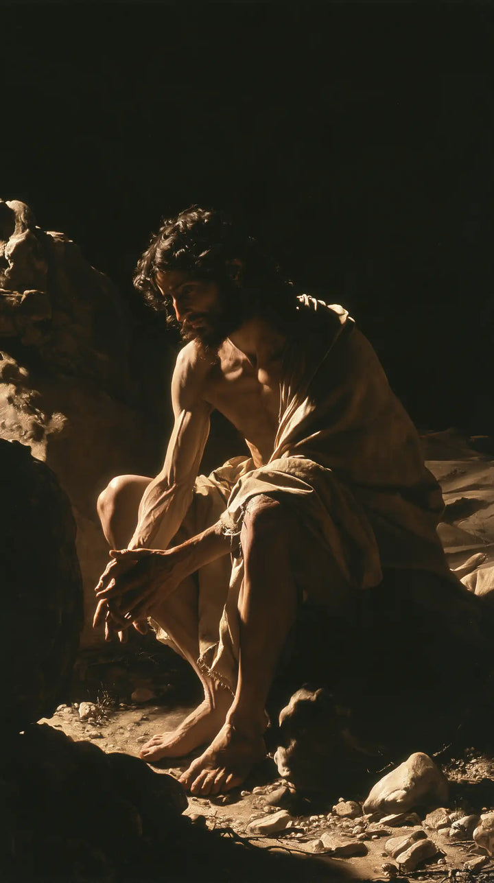 Jesus in the Desert - Caravaggio Tenebrism · Portrait n° 1