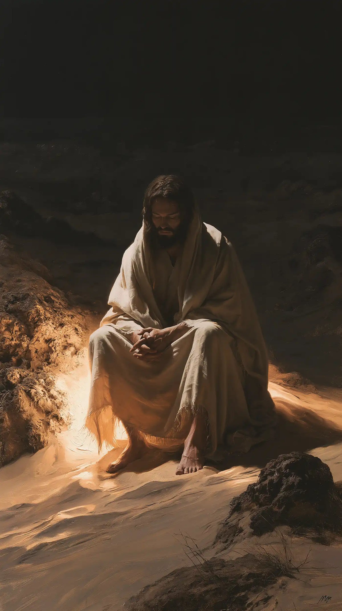Jesus in the Desert — Peace on the Sandy Threshold