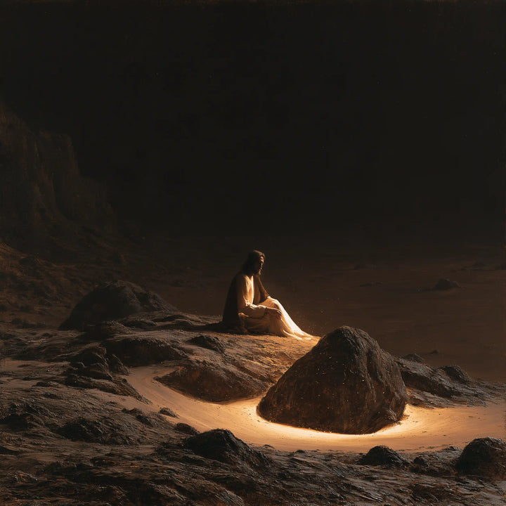 Jesus in the Desert — The Island of Light in the Nocturnal Desert